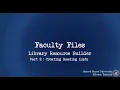 Library Resource Builder Creating Reading Lists in Blackboard Ultra