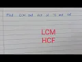 Find LCM and HCF of 72 and 108 Mareedulakshmi