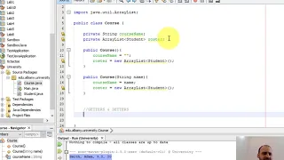 Java ArrayLists University Example