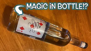 Magician Puts Signed Playing Card in Bottle!