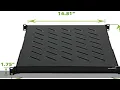 Navepoint 1U 19-Inch Fixed 4-Post Rack Mount Server Shelf with Adjustable Depth from 18-34 Inch Bla