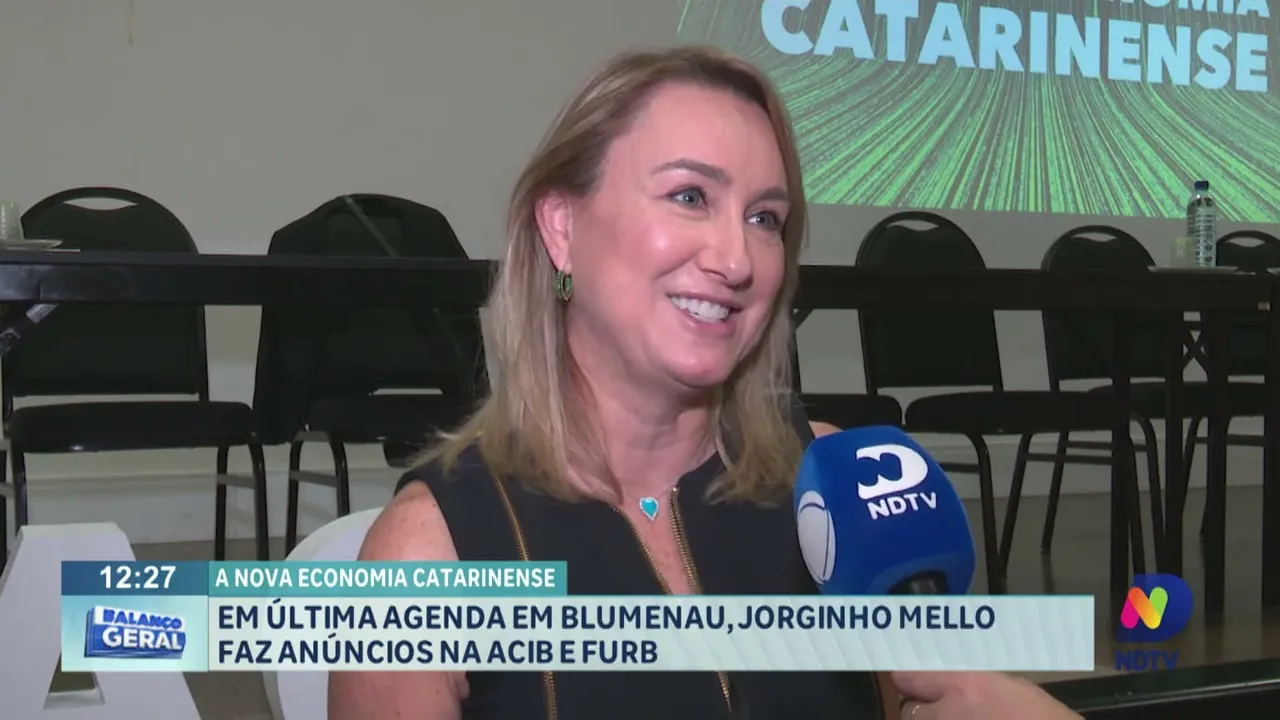 Em última agenda em Blumenau, Jorginho Mello faz anúncios na Acib e Furb