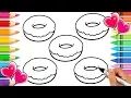 Doughnut Coloring Page with REAL SPRINKLES SPRINKLE ART Printable Doughnut Coloring Page YUMMY