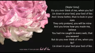 nicki minaj bed of lies lyrics ft skylar grey