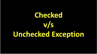 Difference Between Checked and unchecked exception Interview Question