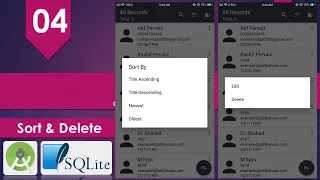 SQLite Android Course Part 04 Sort and Delete Records