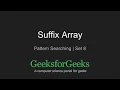 Suffix Array Set 1 Introduction Explanation GeeksforGeeks