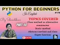 Python for beginners Part 10 Classes and Object Static method abstract class super function