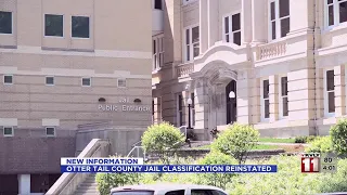 Otter Tail County Jail allowed to house inmates again after sanctions are lifted