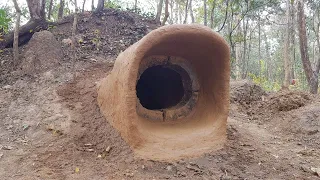 365Day Living In Deep Jungle building an Underground House Life In jungle