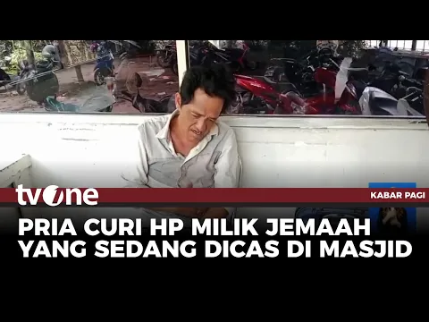 Raut Wajah Penyesalan Seorang Pria Usai Mencuri HP di Masjid