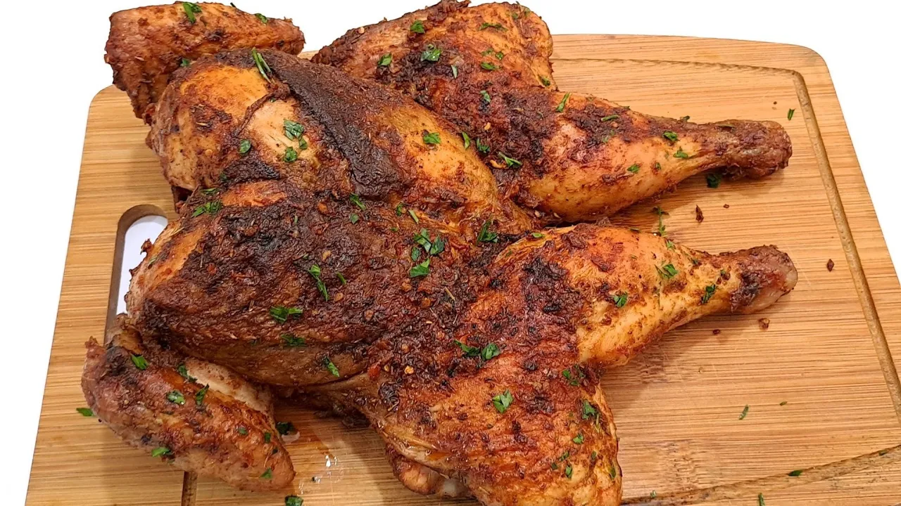 Spatchcock Chicken Recipe (Butterfly Chicken) - Oven grilled spatchcocked chicken