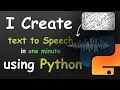 I Create Text to Speech Convertor in One Minute using Python