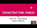 Chained Hash Table Analysis