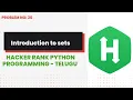 Introduction to Sets Hackerrank Python Programming Telugu
