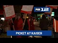 Healthcare workers picket at Kaiser Sunnyside over national contract negotiations