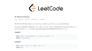 LeetCode Merge Sorted Array Solution Explained Java Hindi