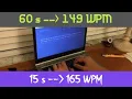 MonkeyType 60 Seconds 149 WPM 15 Seconds 165 WPM