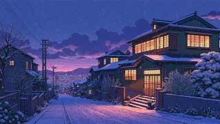 Snowy Night Chill Lofi Beats To Study Dream Feel At Peace Cozy Winter Ambience 4K 