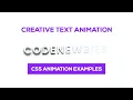 CSS Creative Text Animation Effects CSS Animation Examples