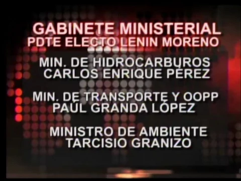 Presidente electo, Lenin Moreno confirmó gabinete ministerial