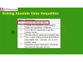 Solve Absolute Value Inequalities by Algebra