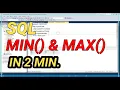 The SQL MIN and MAX Functions MIN AND MAX IN SQL SQL Functions