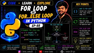2 for loop OR for else Loop in Python EP-88