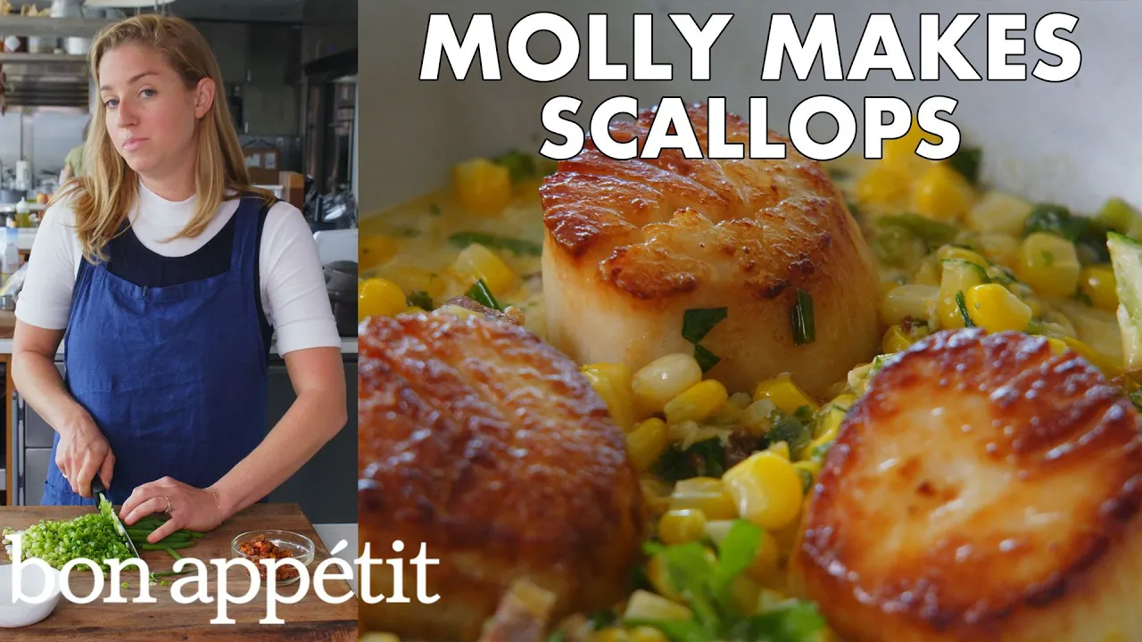 Molly Makes Scallops with Corn and Chorizo   From the Test Kitchen   Bon Apptit