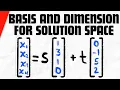 Find Basis and Dimension of Solution Space Linear Algebra Exercises