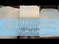 Review C W Goose Down Comforter Super King Size Fluffy Soft Duvet Insert 120x120 inches 100 Cotto