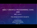 UNIT1 LECTURE 12 ARRAYS STRINGS AND VECTORS IN JAVA PART 3