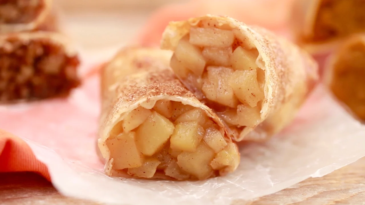 Dessert Egg Rolls with Fall Flavors (Baked Not Fried) Gemma's Bigger Bolder Baking Ep 142