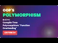 Oops in C Compile Time Polymorphism Function Overloading -34