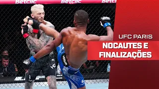 TODOS OS NOCAUTES E FINALIZAÇÕES DO UFC PARIS