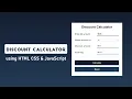 Discount Calculator using HTML CSS JavaScript