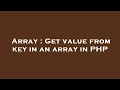 Array Get value from key in an array in PHP