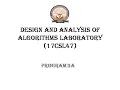 Design and Analysis of Algorithms Laboratory-Program 3A