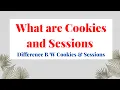 Web Engineering Lecture 14 Cookies and Sessions in Web Difference Cookies Sessions