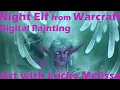 Digital Painting a Night Elf from Warcraft - Art with Lucky Melissa