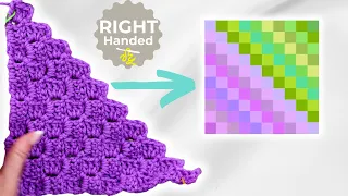 Easy Crochet Tutorial How to Decrease into a Square in C2C