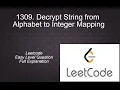 1309 Decrypt String from Alphabet to Integer Mapping Complete Playlist of Easy Level Questions