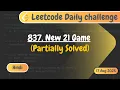 Leetcode 837 New 21 Game Leetcode Daily Challenge Hindi DSA Code with Deepak