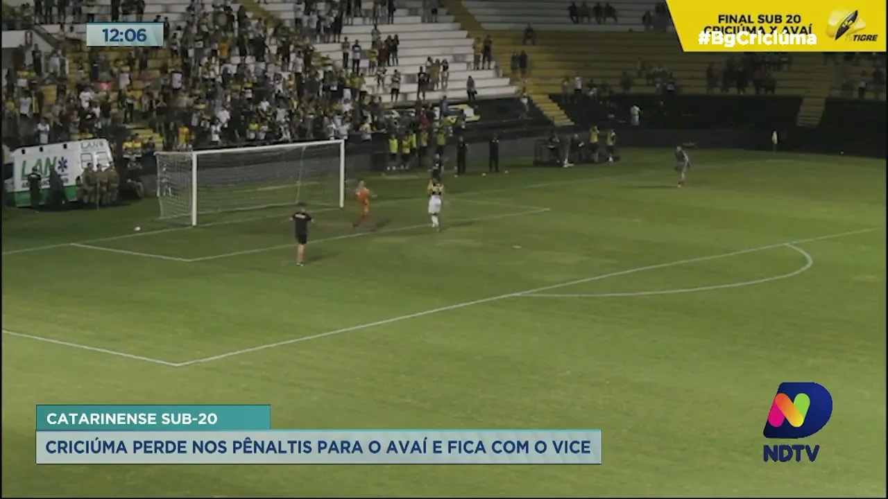 Criciúma perde nos pênaltis para o Avaí e fica com o vice do Catarinense Sub-20