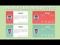 Profile Card Hover Effects Profile Card With Cool Effect HTML CSS