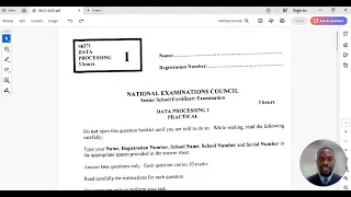 NECO DATA PROCESSING PRACTICAL P1 MS WORD 2025