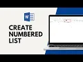 How to Create a Numbered List in Microsoft Word