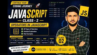 JavaScript Class 2 Operators in JavaScript Complete Tutorial for Beginners Hindi