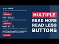 Multiple Read More Read Less Buttons With jQuery JS Tutorial