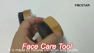beard grooming sample small cute customized logo brush bamboo wood bristles